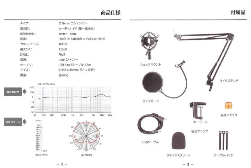 Roycel コンデンサーマイクの取扱説明書