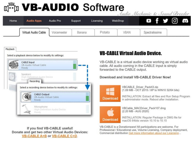 vb audio windows 10