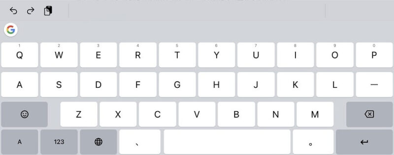 iPad mini/iPadOS15.6、Gboardのキーボート レイアウト QWERTYの画像