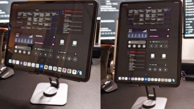 UGREEN タブレットスタンド iPad 4.7-13インチに対応にiPad Airを配置した写真